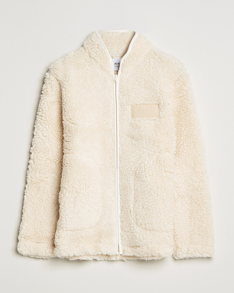 Uomini | Maglieria | NN07 | Morten Fleece Full Zip Ecru