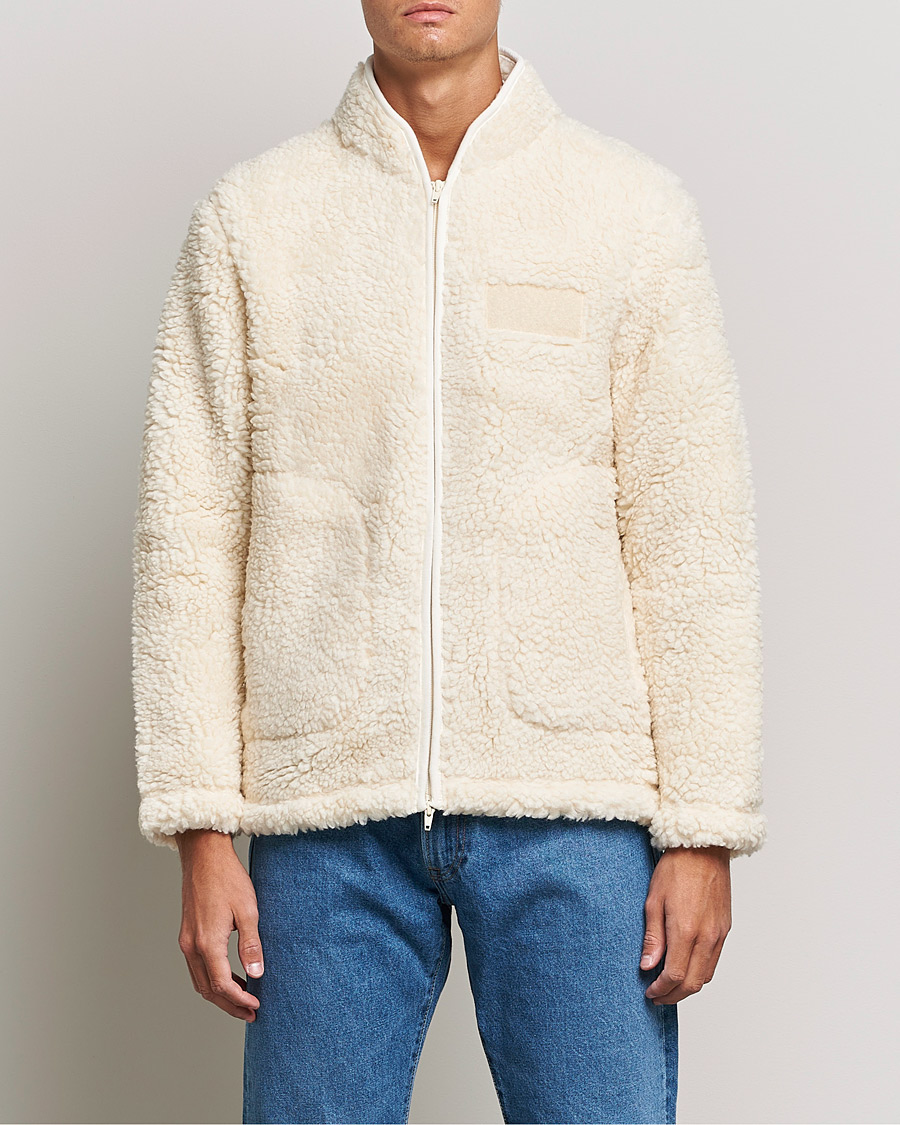 Uomini | Maglieria | NN07 | Morten Fleece Full Zip Ecru