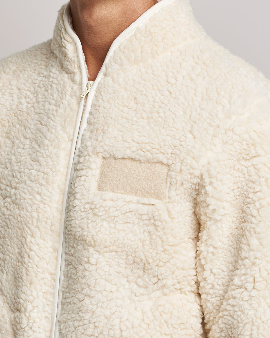 Uomini | Maglieria | NN07 | Morten Fleece Full Zip Ecru