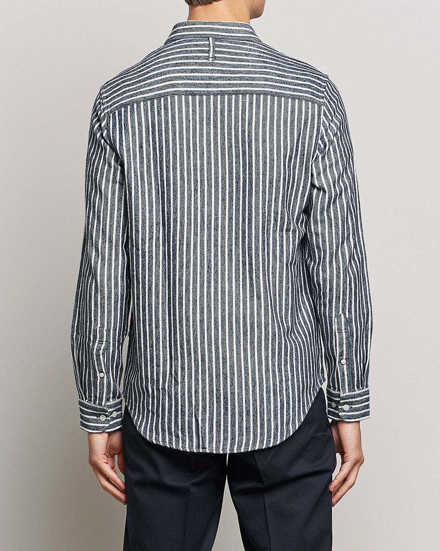 Uomini | Camicie | NN07 | Arne Flannel Striped Shirt Blue/White