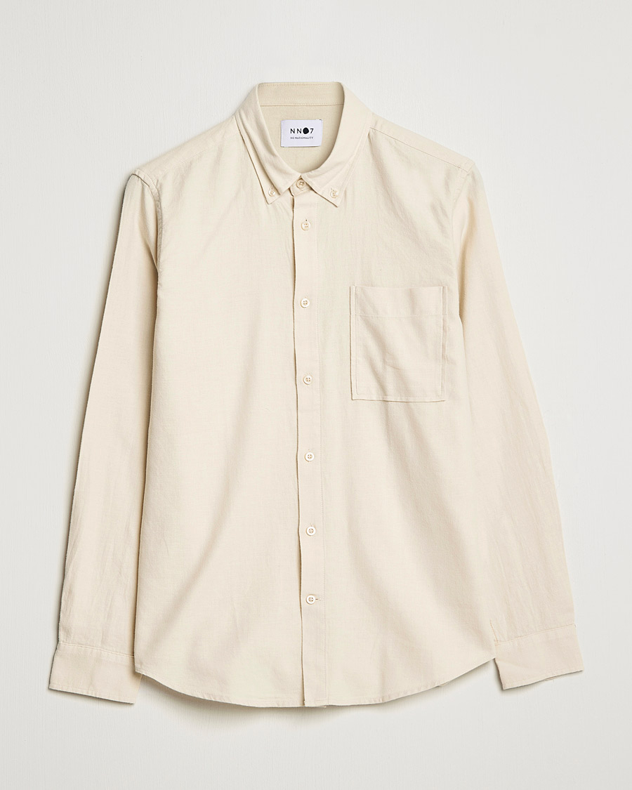 Uomini | Camicie | NN07 | Arne Brushed Flannel Shirt Ecru