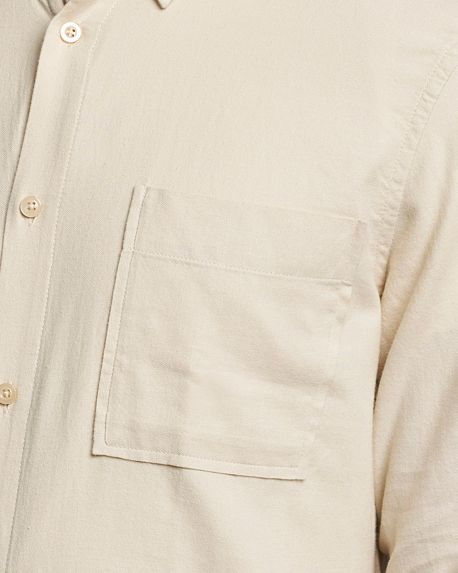 Uomini | Camicie | NN07 | Arne Brushed Flannel Shirt Ecru