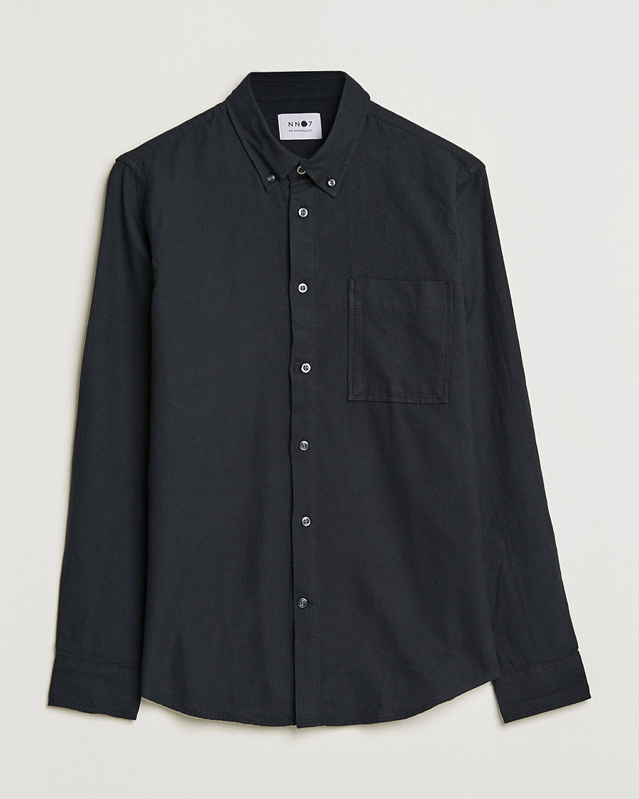 Uomini | Camicie | NN07 | Arne Brushed Flannel Shirt Black
