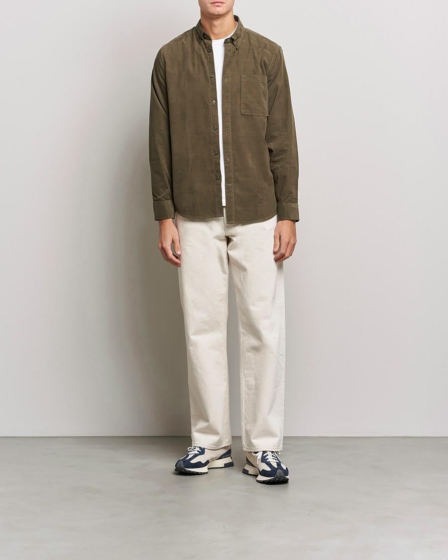 Uomini | Camicie | NN07 | Arne Corduroy Shirt Dark Clay