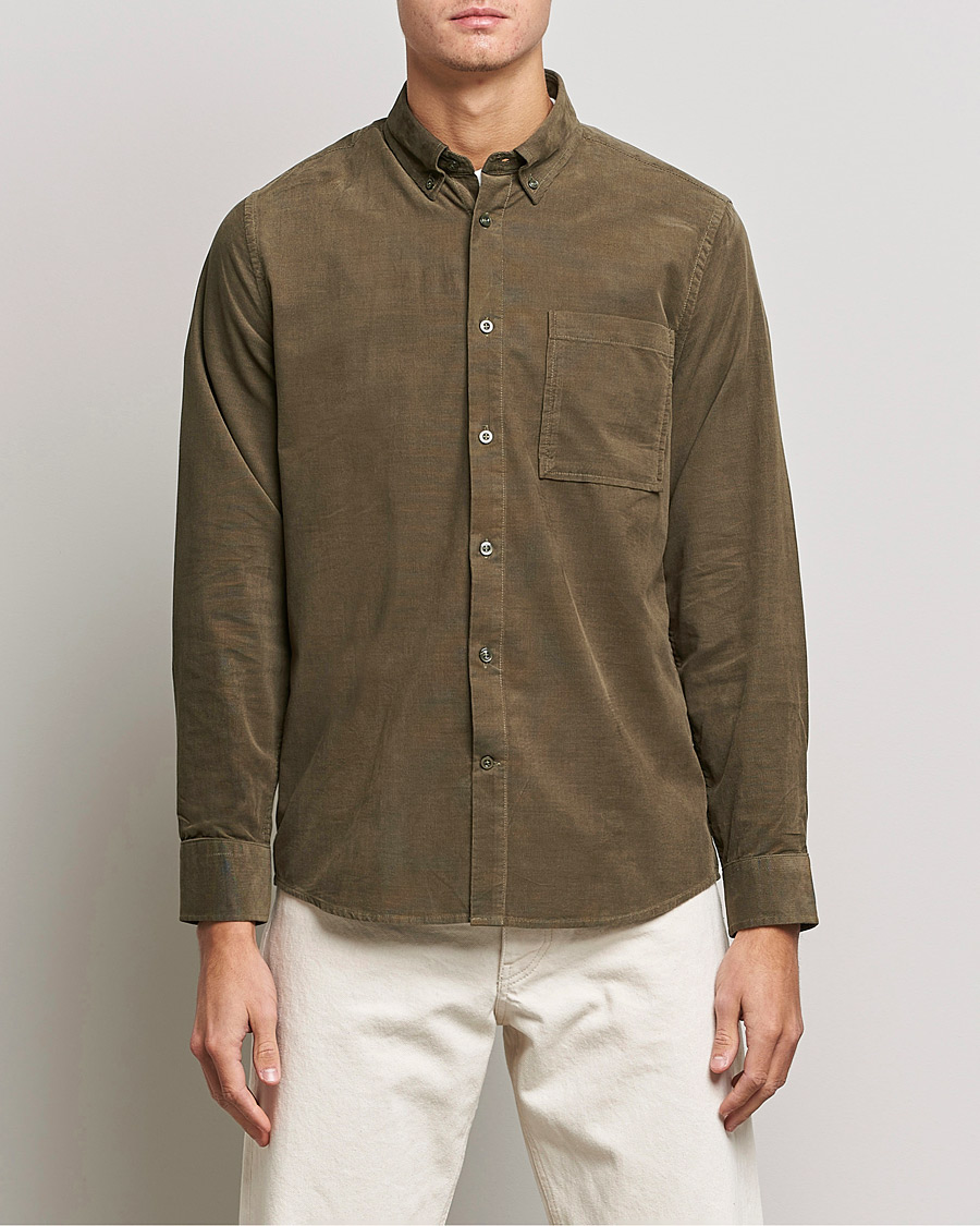 Uomini | Camicie | NN07 | Arne Corduroy Shirt Dark Clay