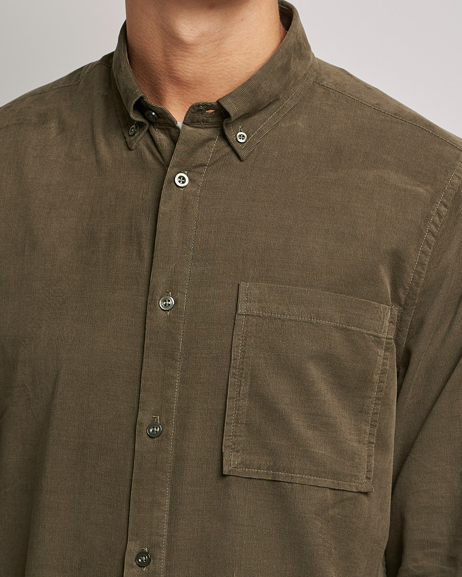 Uomini | Camicie | NN07 | Arne Corduroy Shirt Dark Clay