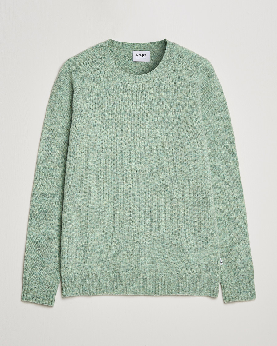Uomini | Maglieria | NN07 | Nathan Brushed Crew Neck Dusty Green