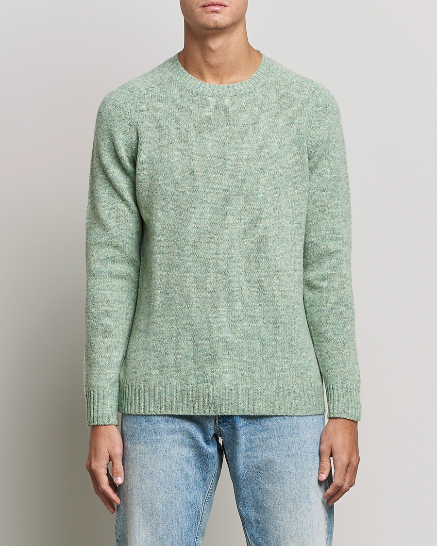 Uomini | Maglieria | NN07 | Nathan Brushed Crew Neck Dusty Green