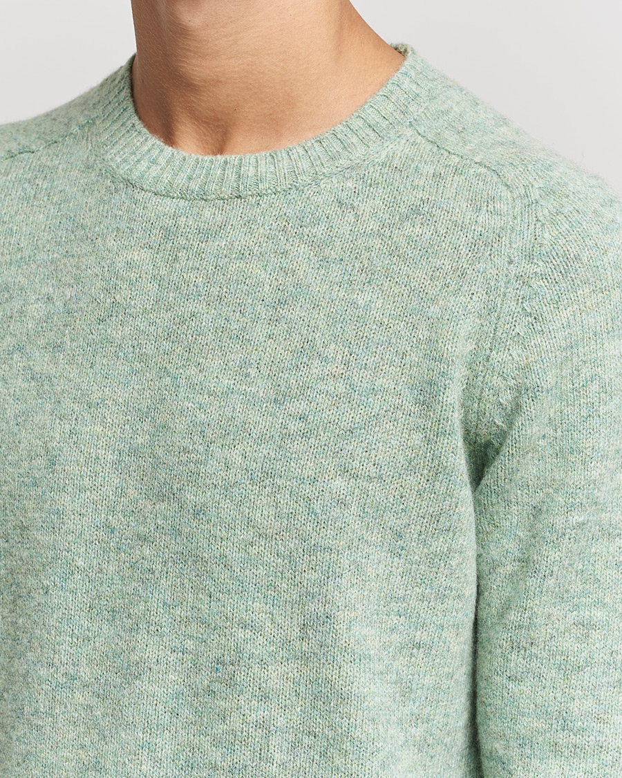 Uomini | Maglieria | NN07 | Nathan Brushed Crew Neck Dusty Green