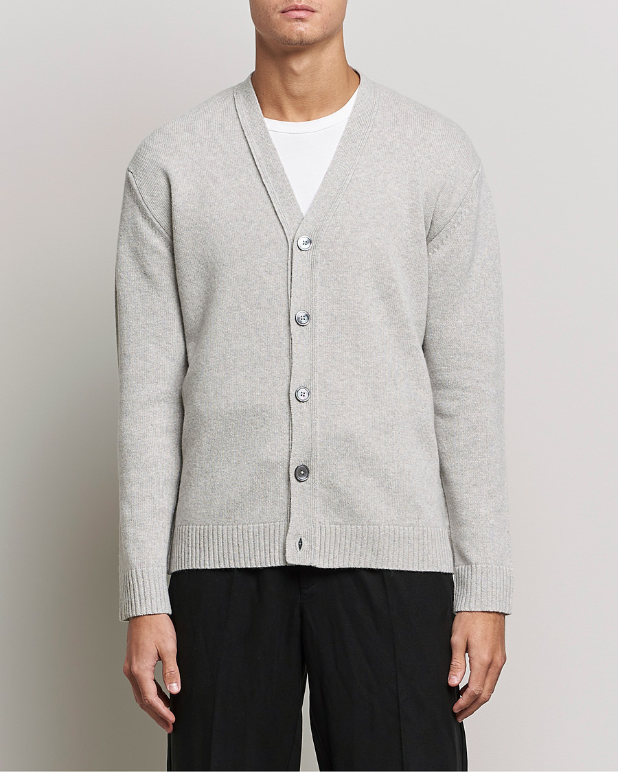 Uomini | Maglieria | NN07 | Bjorn Lambswool Cardigan Light Grey Melange