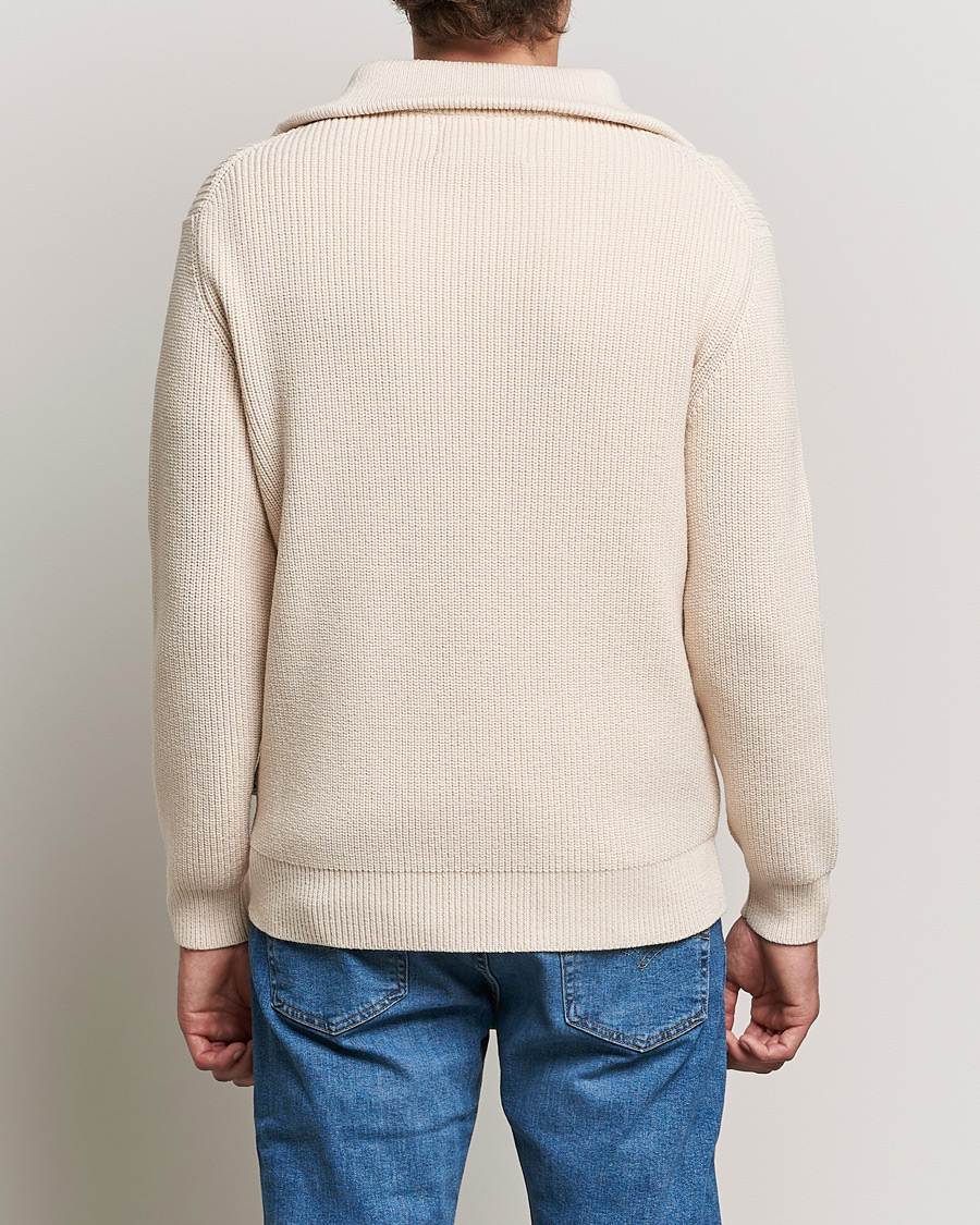Uomini | Maglieria | NN07 | Roman Merino Heavy Knitted Half Zip Off White