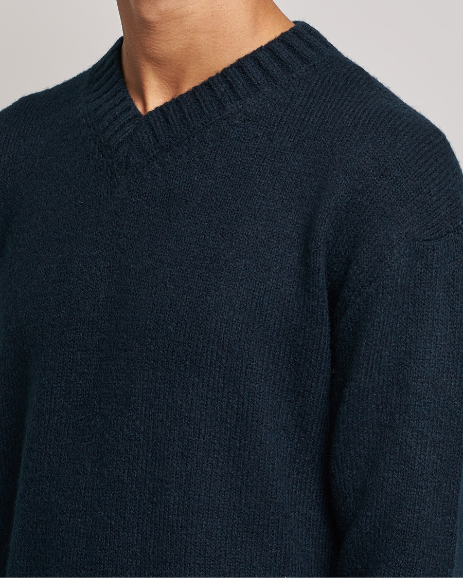 Uomini | Maglieria | NN07 | Grayson Knitted V-Neck Sweater Navy