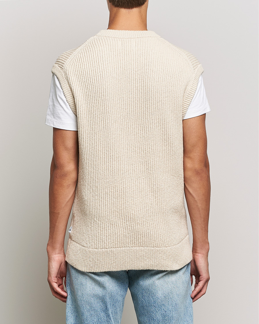 Uomini | Maglieria | NN07 | Jesse Ribbed Knited Vest Ecru