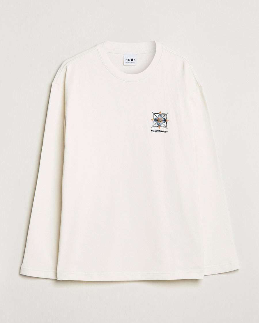 Uomini | T-shirt | NN07 | Alan Heavy Logo Long Sleeve T-Shirt Off White