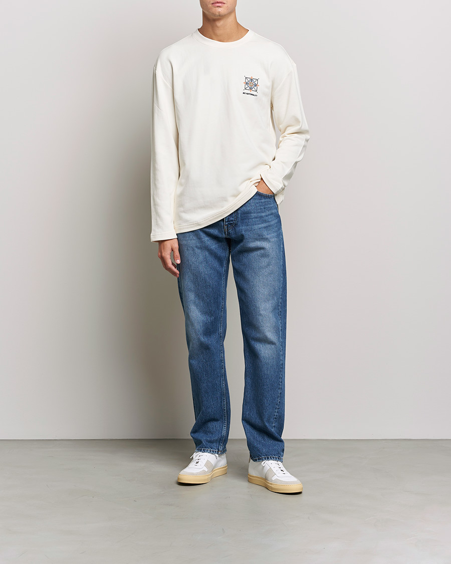 Uomini | T-shirt | NN07 | Alan Heavy Logo Long Sleeve T-Shirt Off White