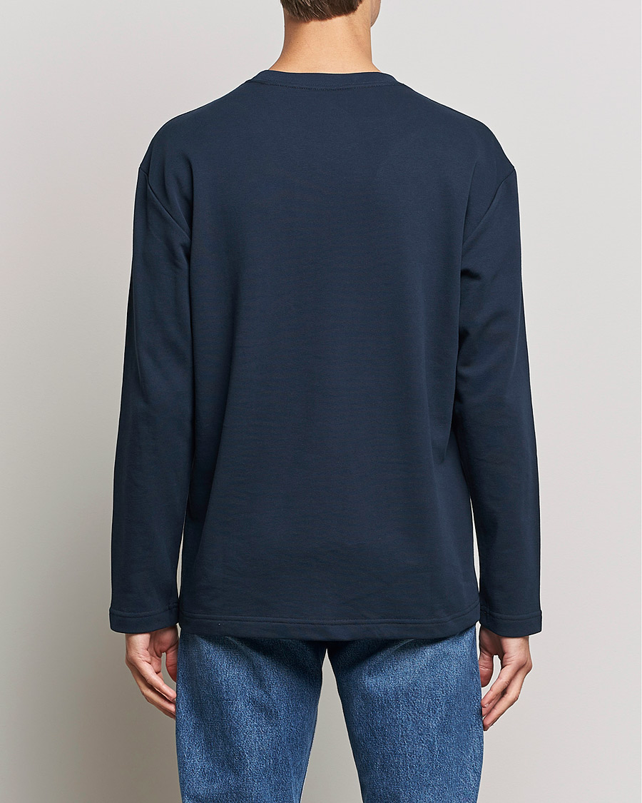 Uomini | T-shirt | NN07 | Alan Heavy Logo Long Sleeve T-Shirt Navy