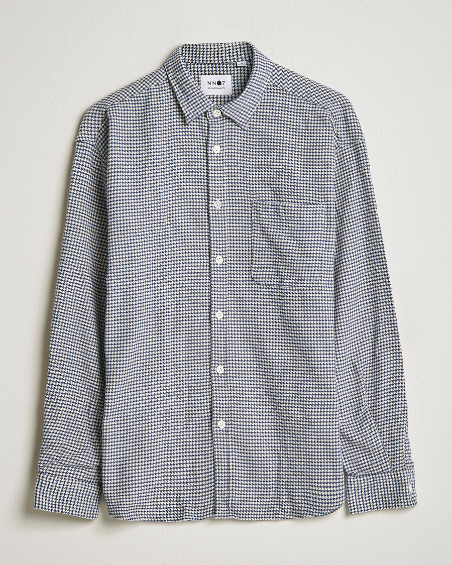Uomini | Camicie | NN07 | Deon Houndstooth Shirt Blue/White