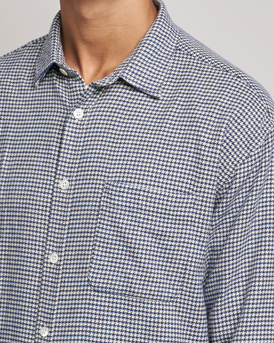 Uomini | Camicie | NN07 | Deon Houndstooth Shirt Blue/White