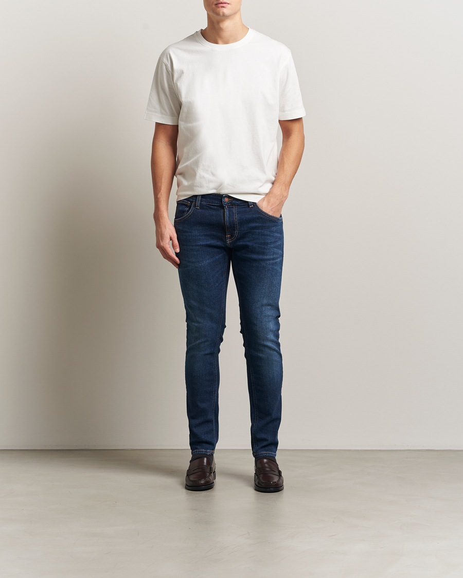 Uomini | Jeans | Nudie Jeans | Tight Terry Jeans Dark Steel