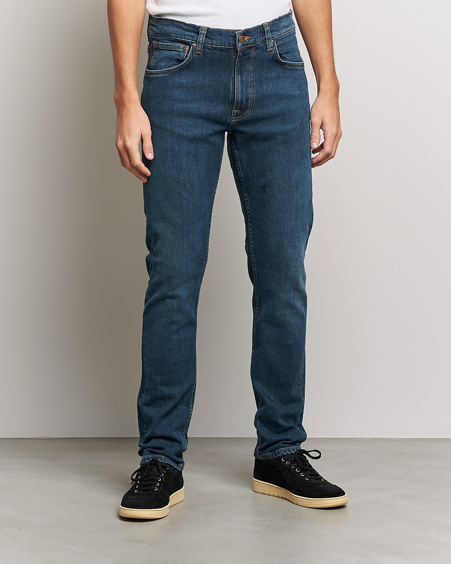 Uomini | Jeans | Nudie Jeans | Lean Dean Organic Jeans Blue Rock