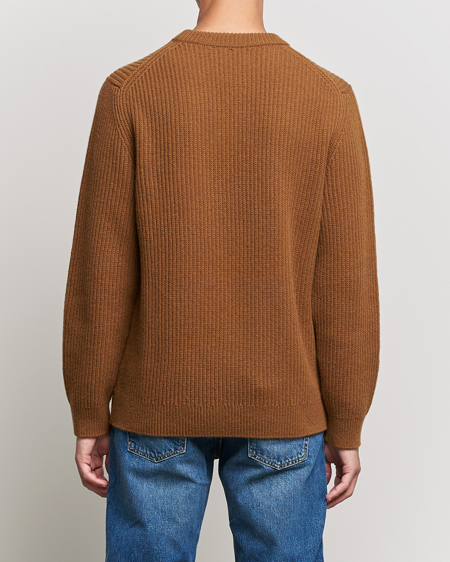 Uomini | Maglieria | Nudie Jeans | August Wool Rib Knitted Sweater Oak