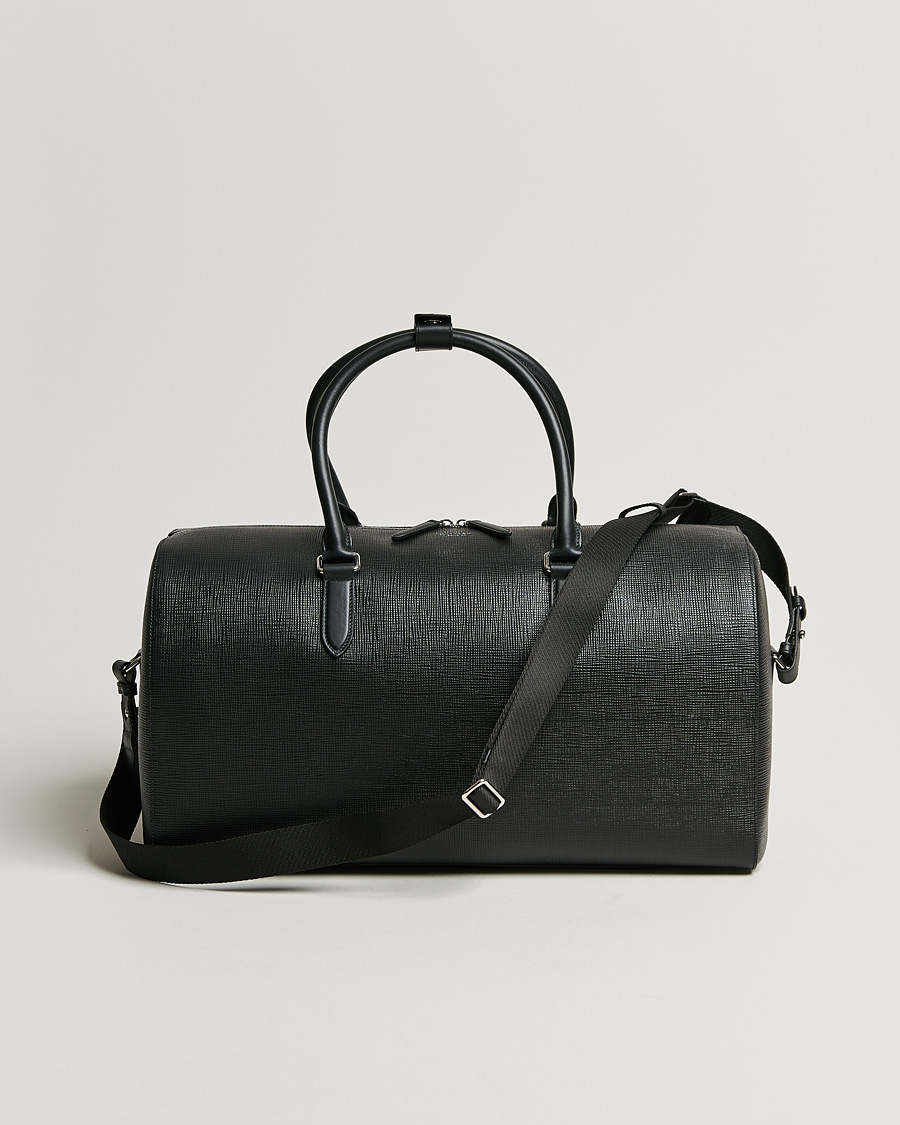 Uomini | Smythson Panama Leather Weekendbag Black | Smythson | Panama Leather Weekendbag Black
