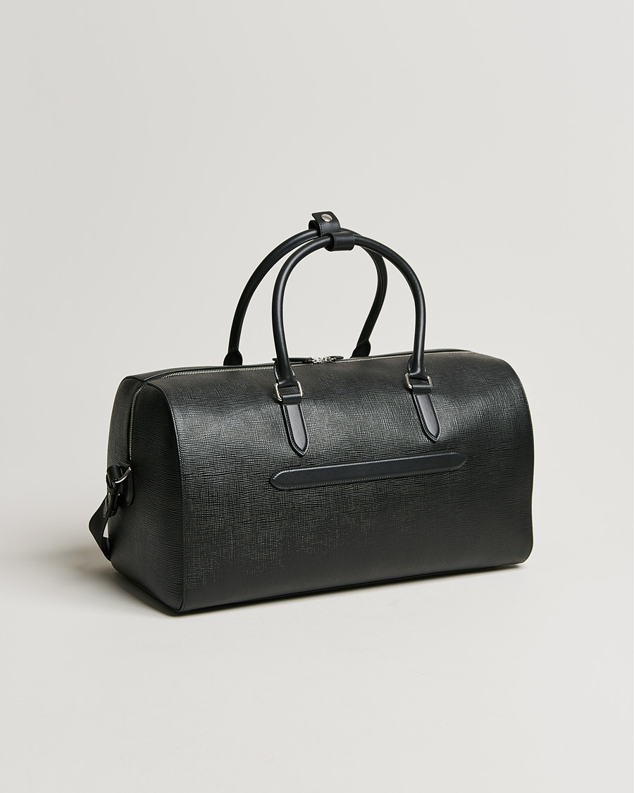 Uomini | Smythson Panama Leather Weekendbag Black | Smythson | Panama Leather Weekendbag Black