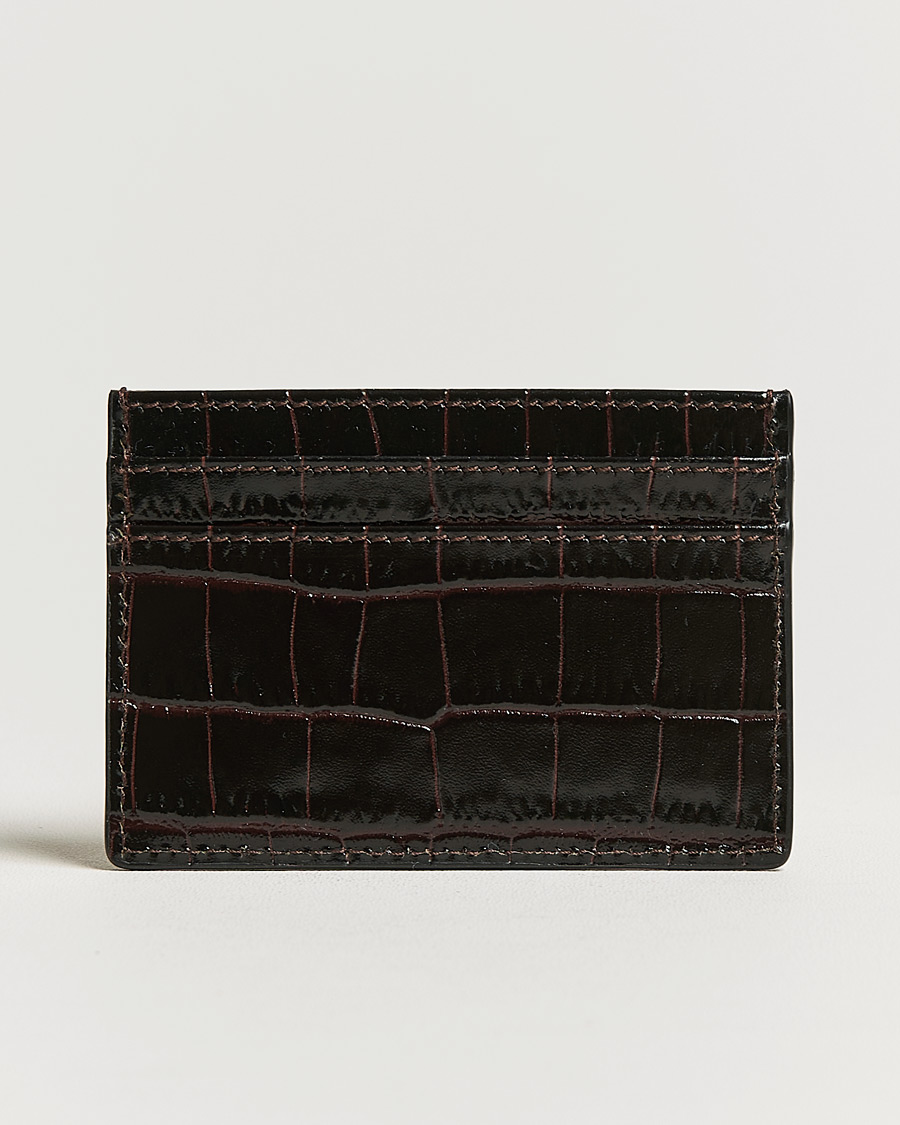 Uomini | Portafogli | Smythson | Mara Flat Cardholder Dark Brown