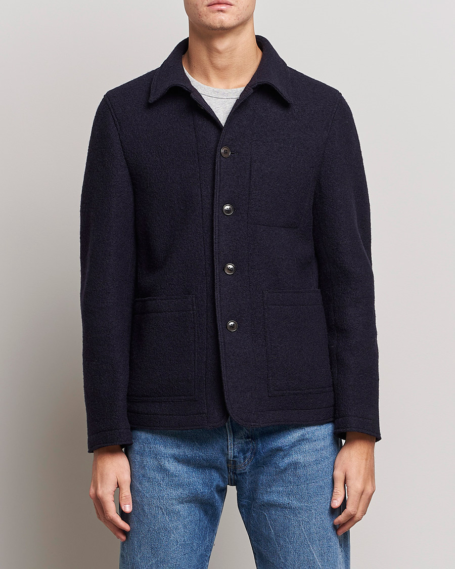 Uomini | Blazers | Tiger of Sweden | Gio Knitted Wool Blazer Light Ink