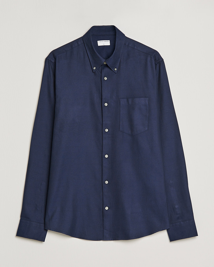 Uomini | Camicie | Tiger of Sweden | Sankt Cotton Shirt Light Ink