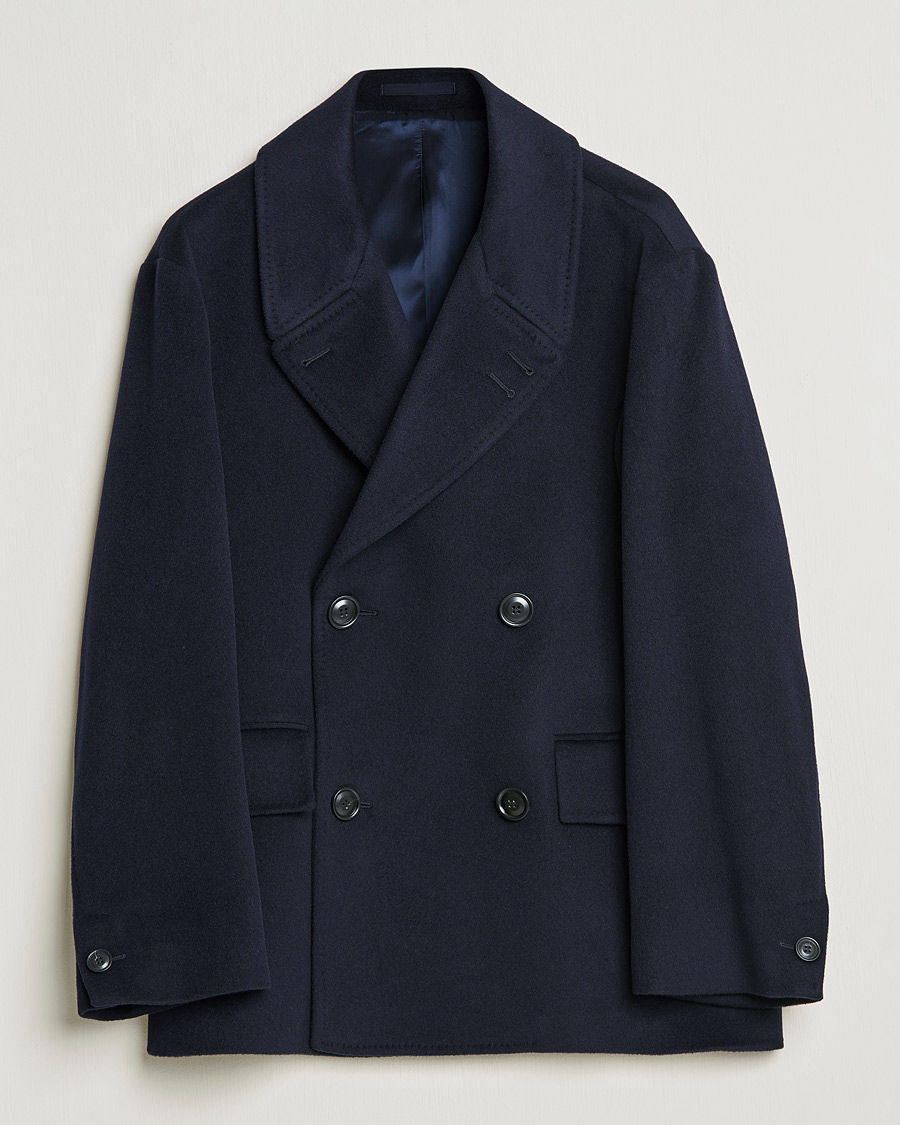 Uomini | Giacche | Tiger of Sweden | Eerik Wool Peacoat Light Ink