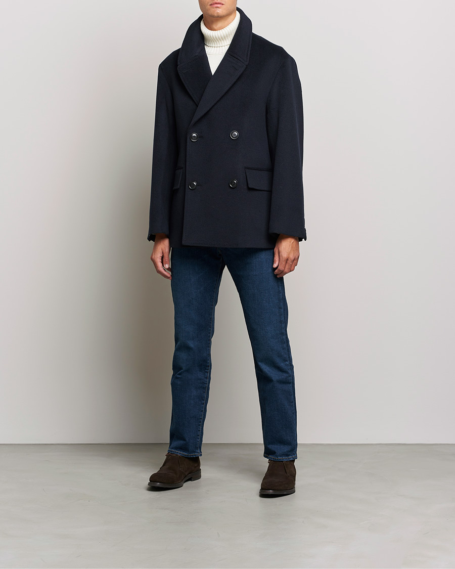 Uomini | Giacche | Tiger of Sweden | Eerik Wool Peacoat Light Ink