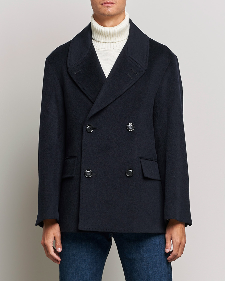 Uomini | Giacche | Tiger of Sweden | Eerik Wool Peacoat Light Ink