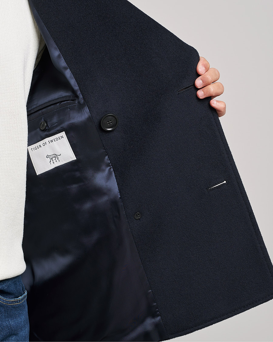 Uomini | Giacche | Tiger of Sweden | Eerik Wool Peacoat Light Ink