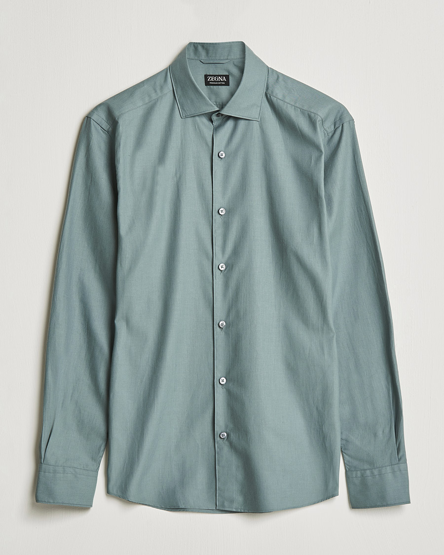 Uomini | Camicie | Zegna | Premium Cotton Shirt Teal