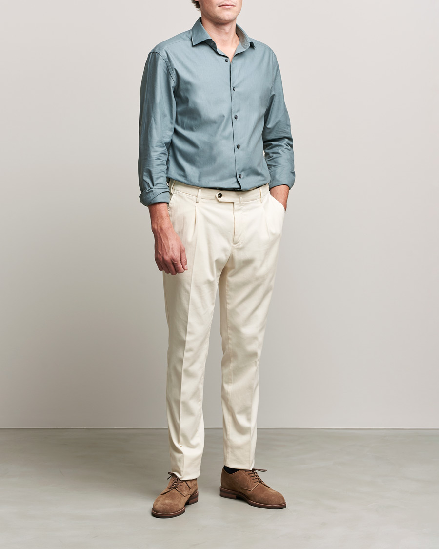 Uomini | Camicie | Zegna | Premium Cotton Shirt Teal