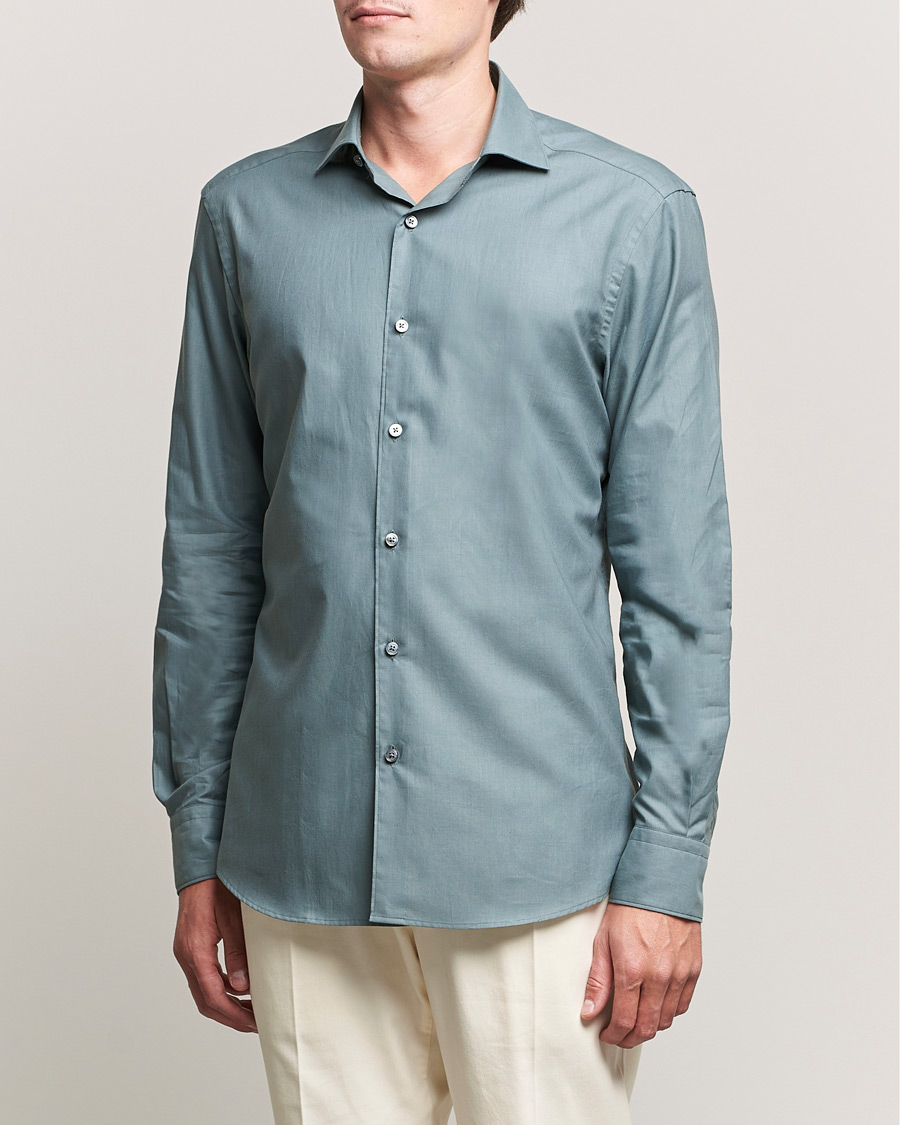 Uomini | Camicie | Zegna | Premium Cotton Shirt Teal