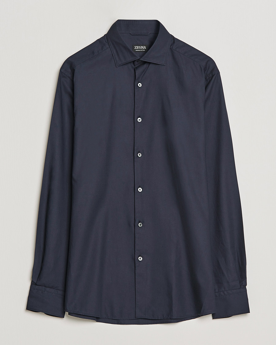 Uomini | Camicie | Zegna | Premium Cotton Shirt Navy