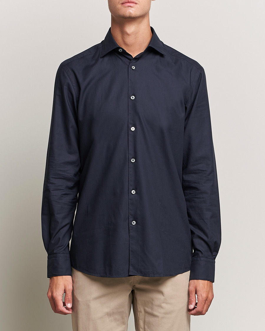 Uomini | Camicie | Zegna | Premium Cotton Shirt Navy