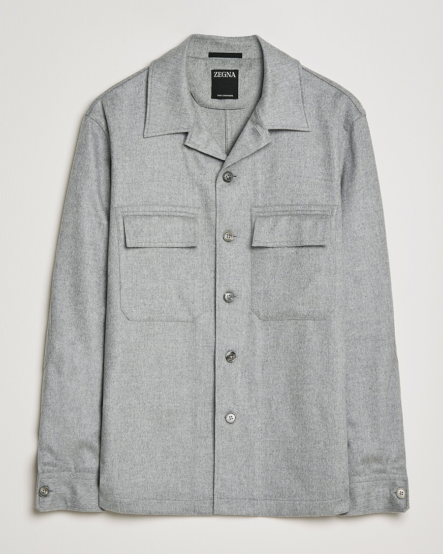 Uomini | Camicie | Zegna | Oasi Cashmere Overshirt Light Grey