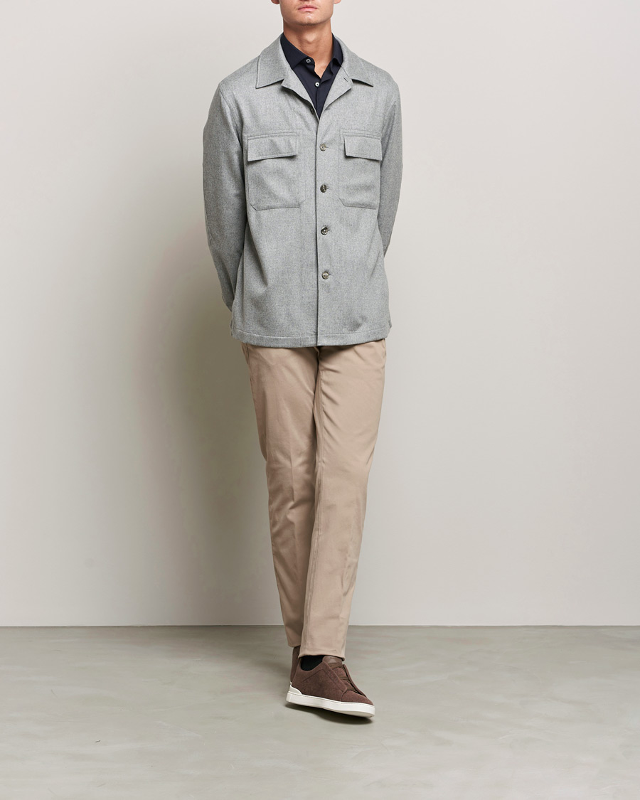 Uomini | Camicie | Zegna | Oasi Cashmere Overshirt Light Grey