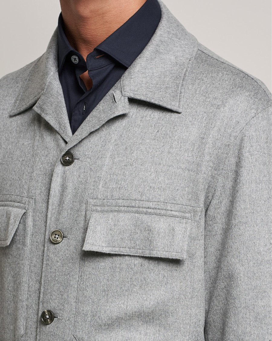 Uomini | Camicie | Zegna | Oasi Cashmere Overshirt Light Grey