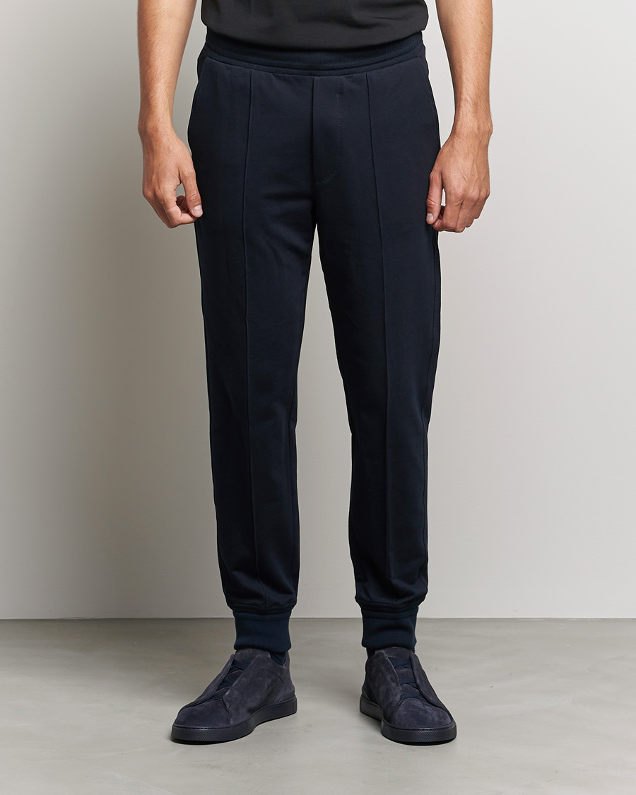 Uomini | Pantaloni | Zegna | Cotton Stretch Joggers Navy