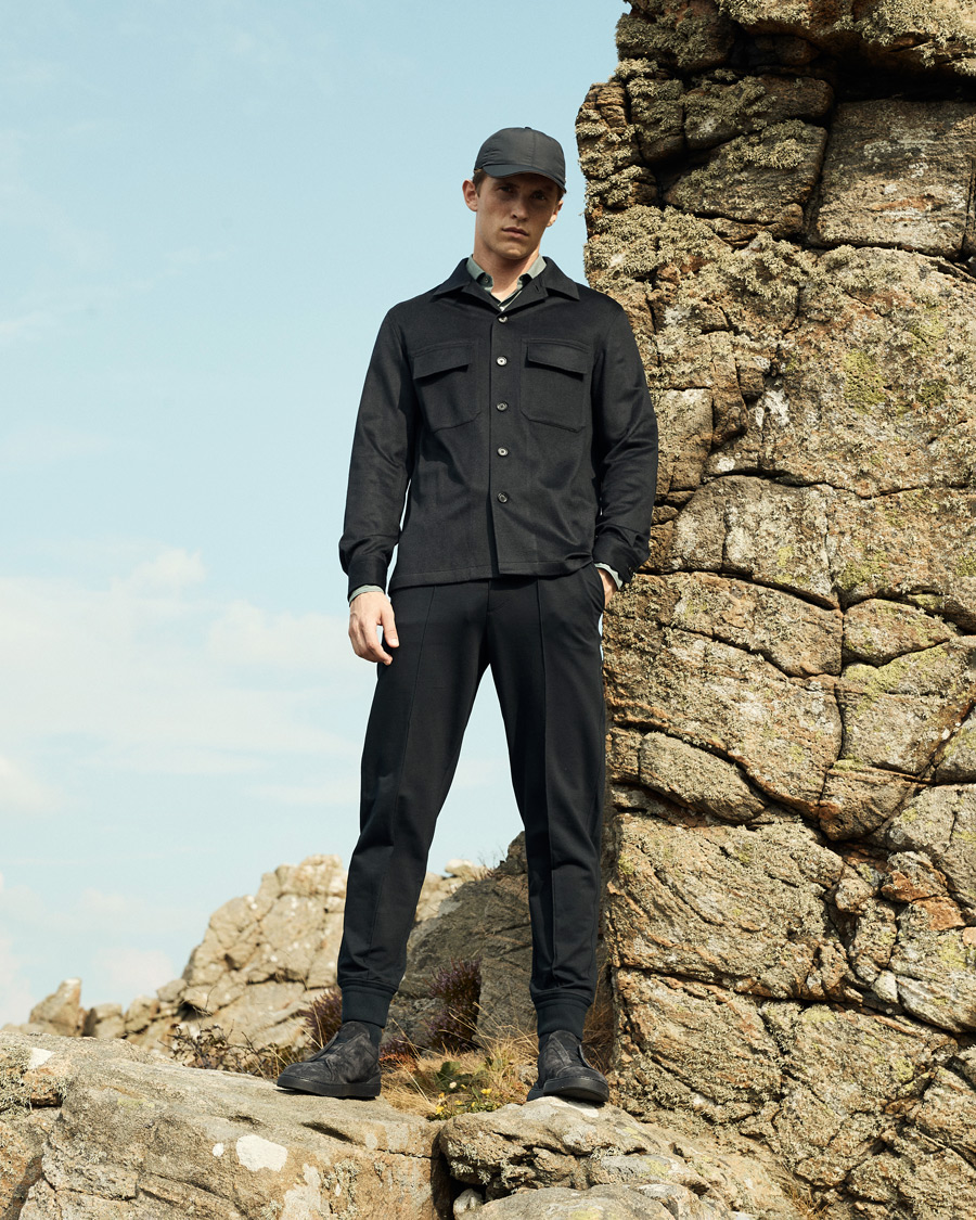 Uomini | Pantaloni | Zegna | Cotton Stretch Joggers Navy