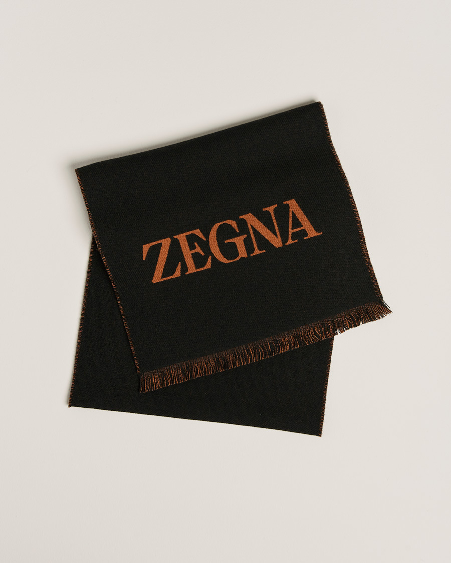 Uomini | Zegna Bicolor Wool Scarf Black | Zegna | Bicolor Wool Scarf Black