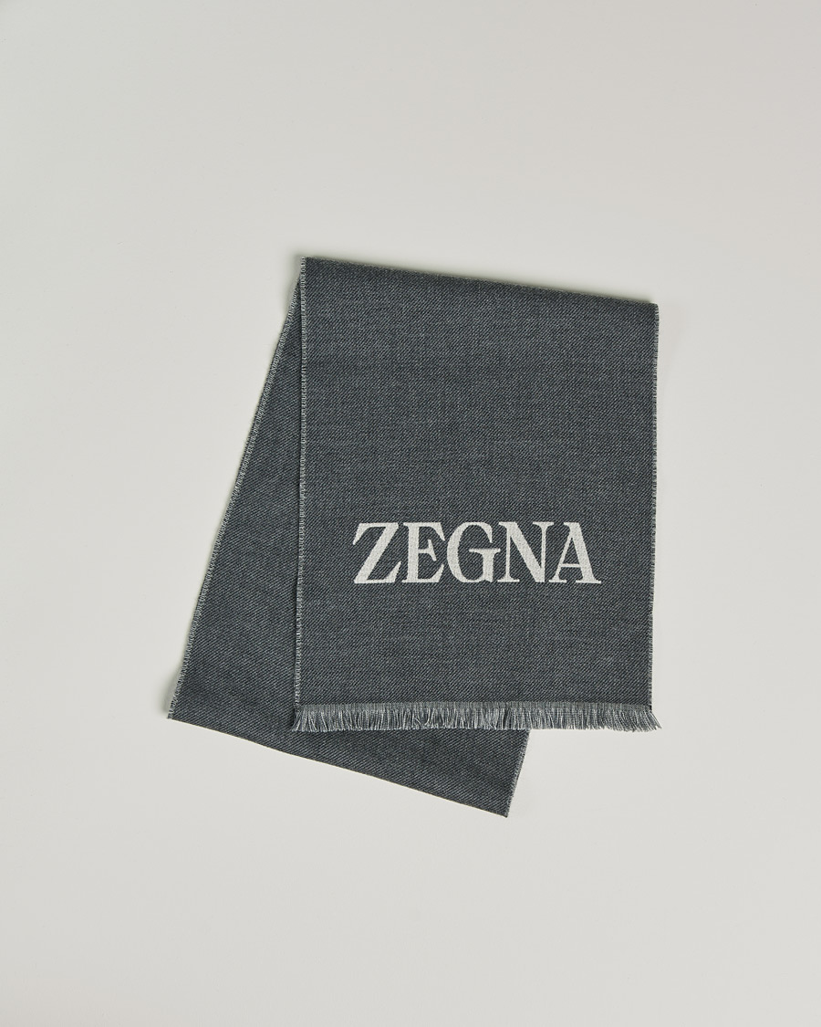 Uomini | Zegna Bicolor Wool Scarf Dark Grey | Zegna | Bicolor Wool Scarf Dark Grey