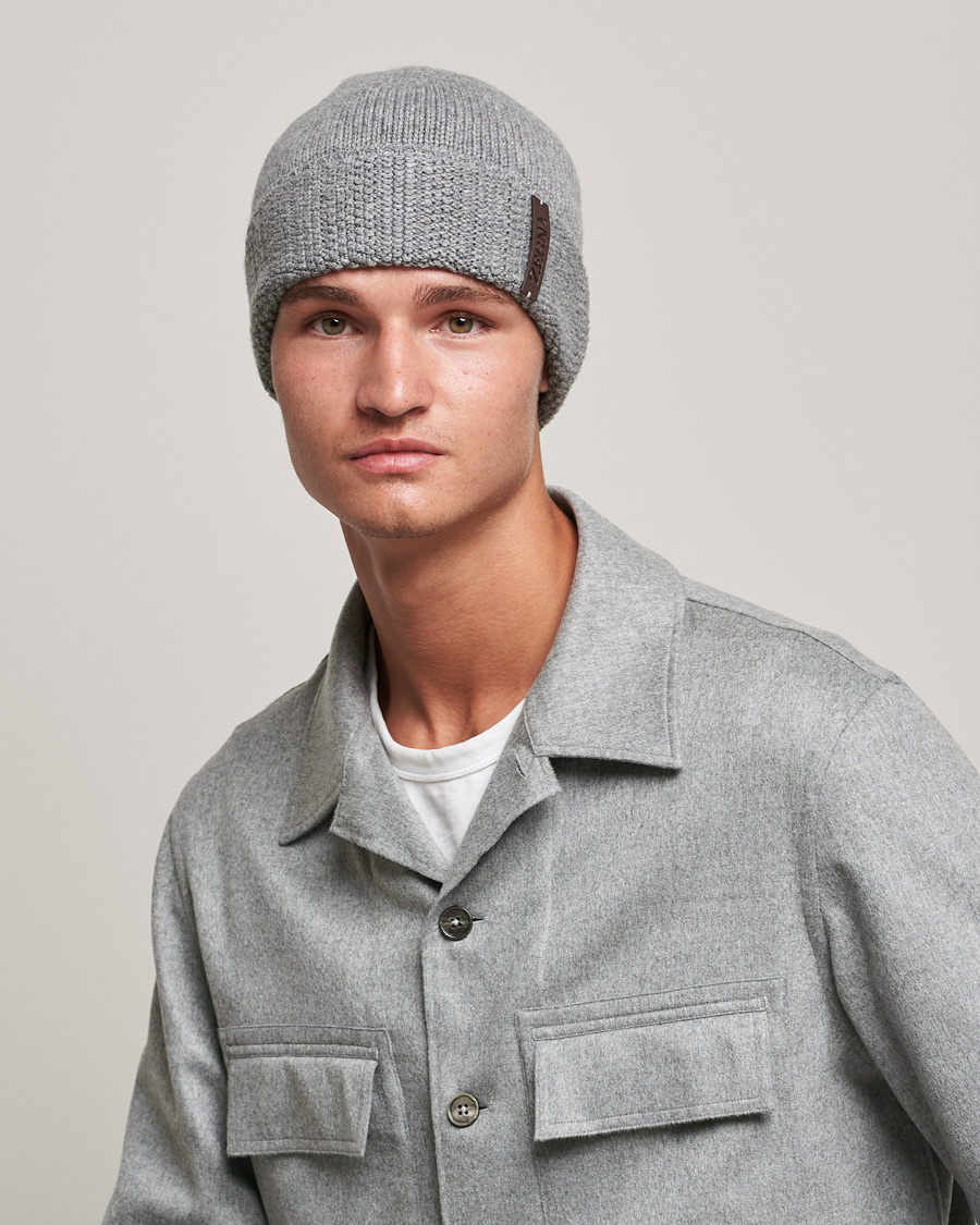 Uomini | Zegna Cashmere Beanie Light Grey | Zegna | Cashmere Beanie Light Grey