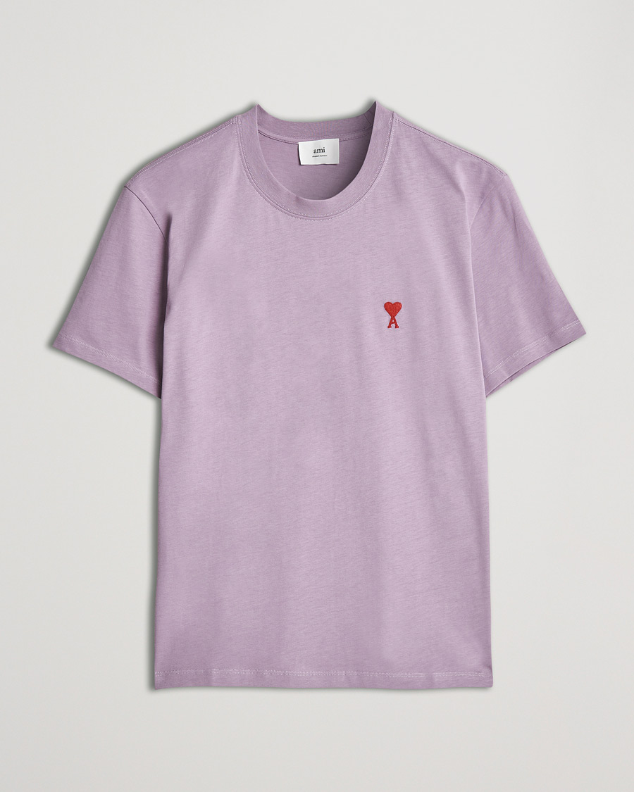 Uomini | T-shirt | AMI | Heart Logo T-Shirt Washed Purple