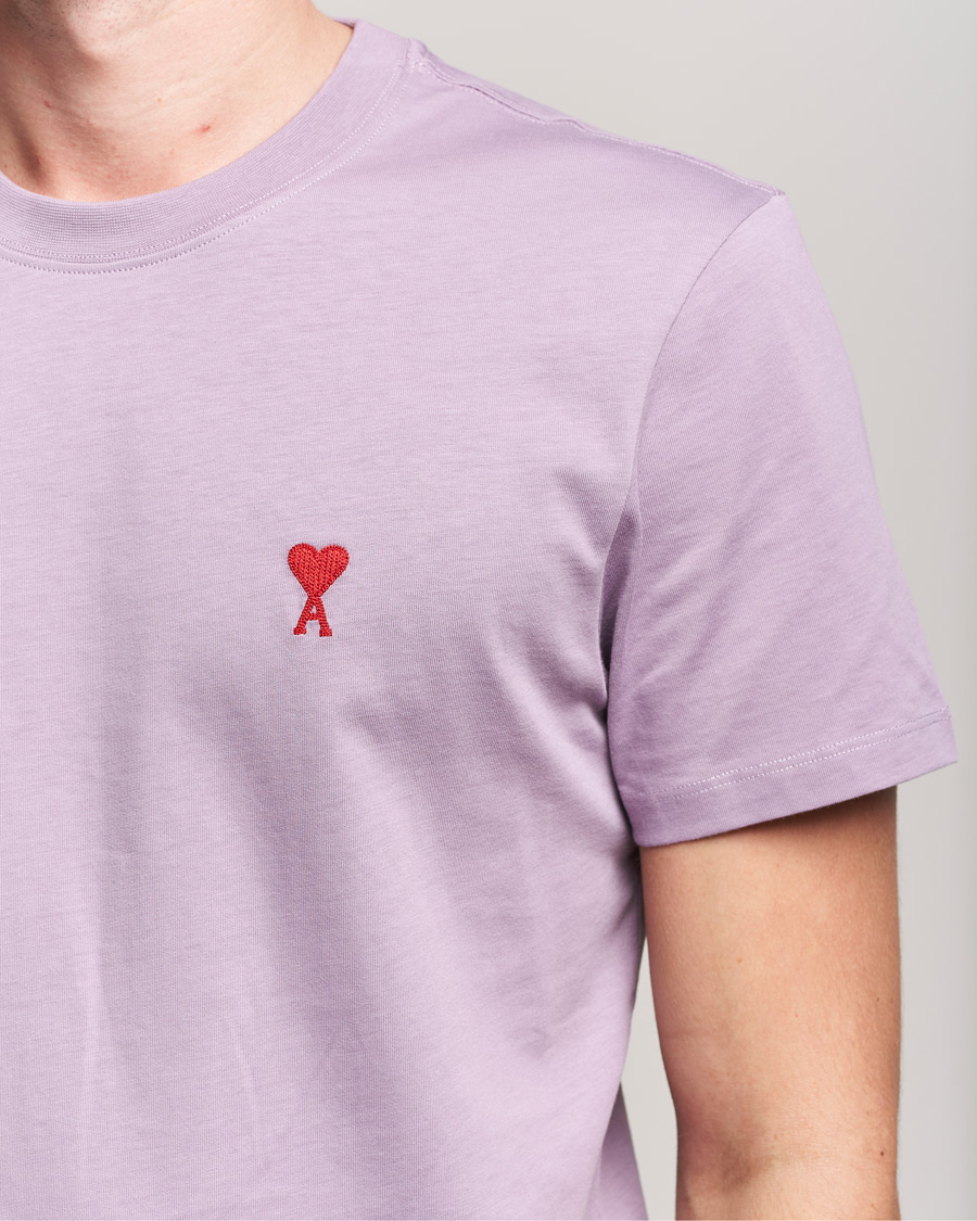 Uomini | T-shirt | AMI | Heart Logo T-Shirt Washed Purple
