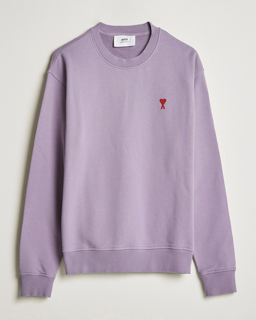 Uomini | Maglieria | AMI | Heart Logo Sweatshirt Washed Purple
